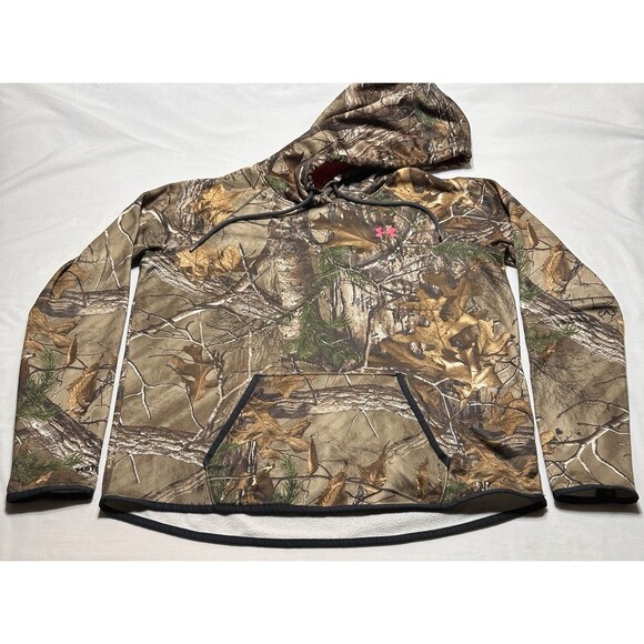 Under Armour Camo Hoodie Womens Size XL Pullover ColdGear Hunting Outdoor *READ - Picture 1 of 12